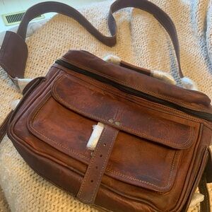 Brown Leather Camera Bag